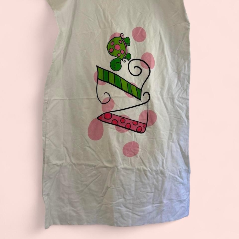 Gildan White Pillowcase with Pink and Green DZ Design